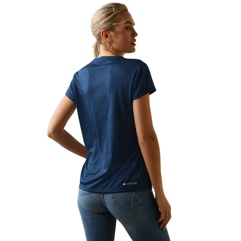 Ariat Women's Laguna Logo Short Sleeve Top - Navy Eclipse-1